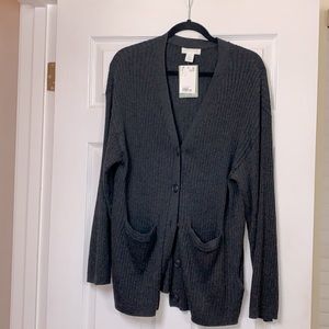 H&M charcoal grey lightweight oversized cardigan